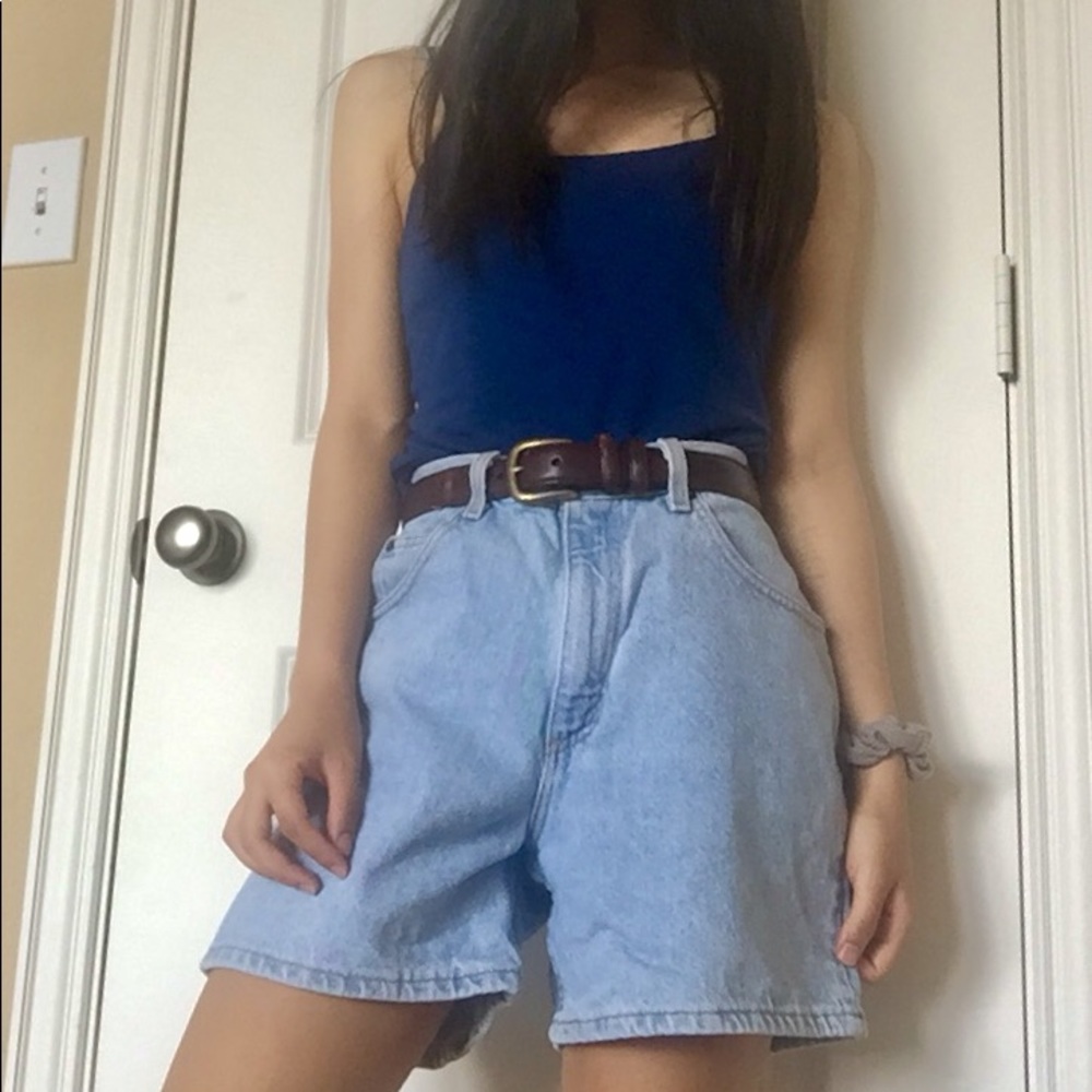 Zena Vintage High Waisted Jean Shorts Light Blue